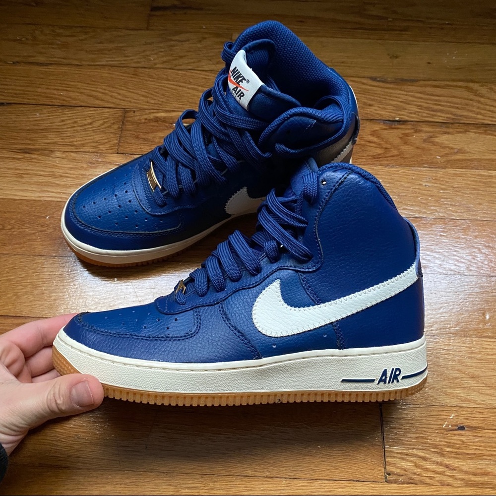 Womens Blue Nike Air Force Ones High Tops